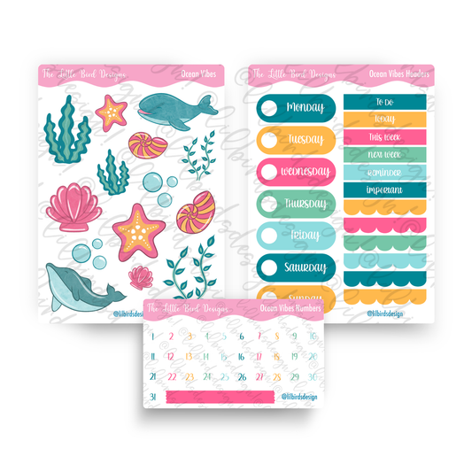 Ocean Vibes Stickers – Sticker Bundle