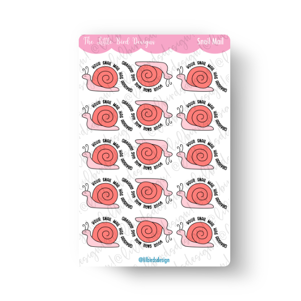 Snail Mail Has Arrived Sticker Sheet
