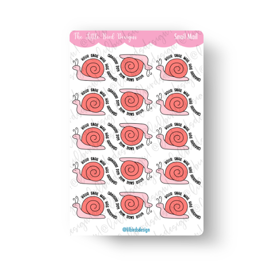 Snail Mail Has Arrived Sticker Sheet