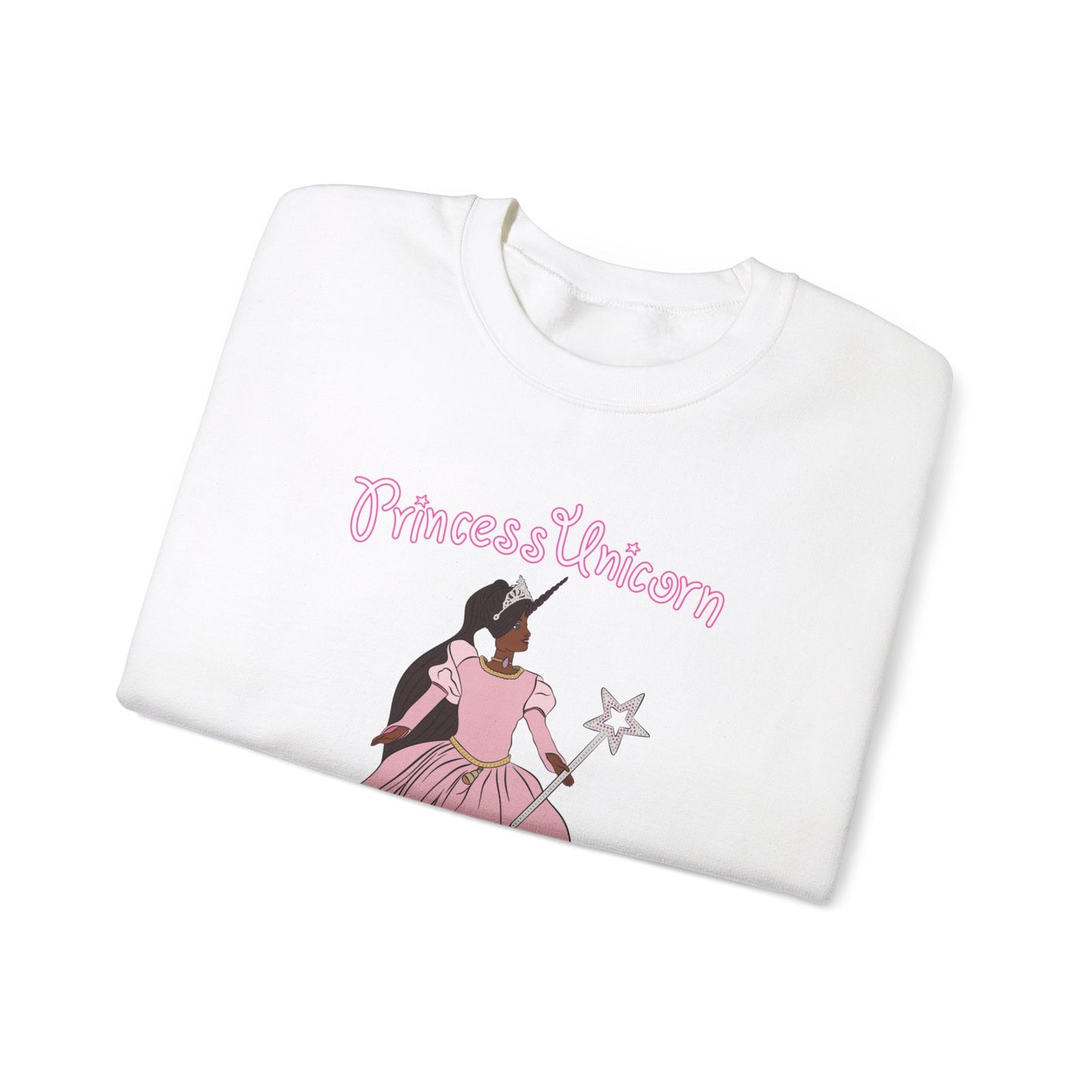 Black Princess Unicorn Heavy Blend™ Crewneck Sweatshirt