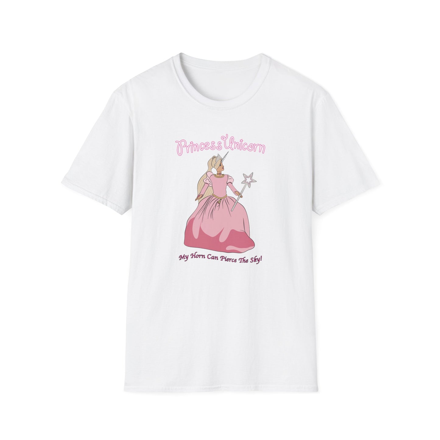 White Princess Unicorn Loose Fit Softstyle Tee