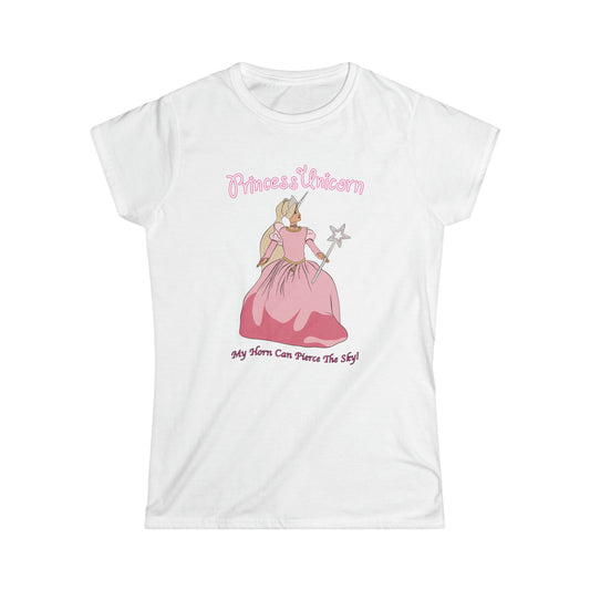 White Princess Unicorn Softstyle Fitted Tee