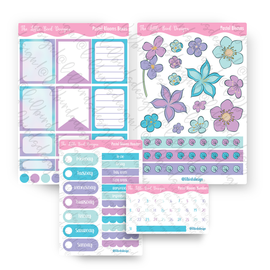 Pastel Blooms Stickers – Sticker Bundle