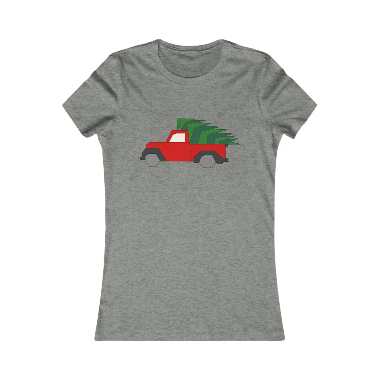 Little Red Christmas Truck Fitted Tee