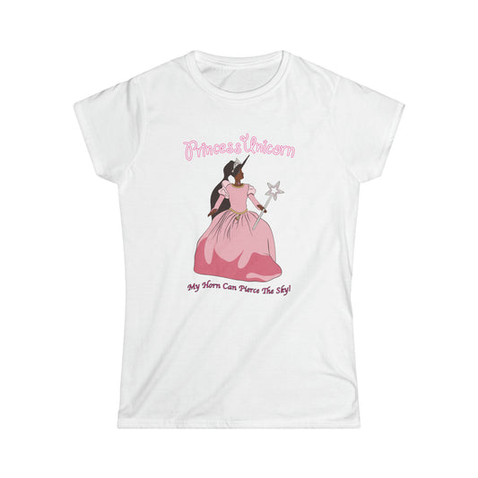 Black Princess Unicorn Softstyle Fitted Tee