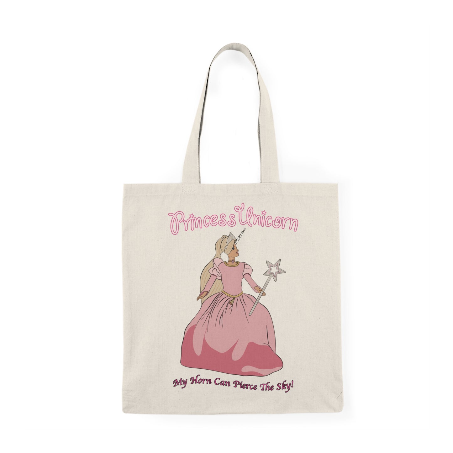 White Princess Unicorn Natural Tote Bag