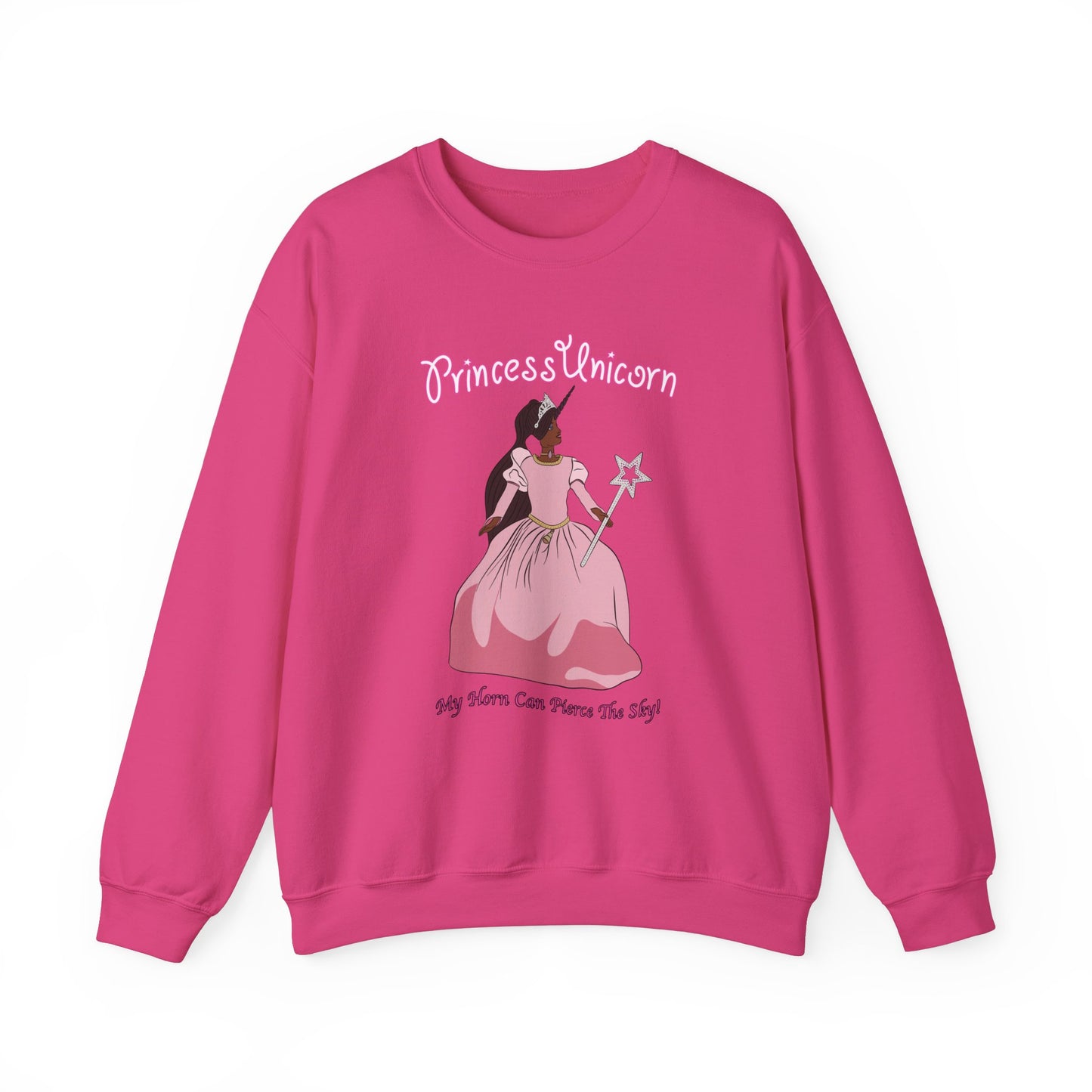 Black Princess Unicorn Heavy Blend™ Crewneck Sweatshirt