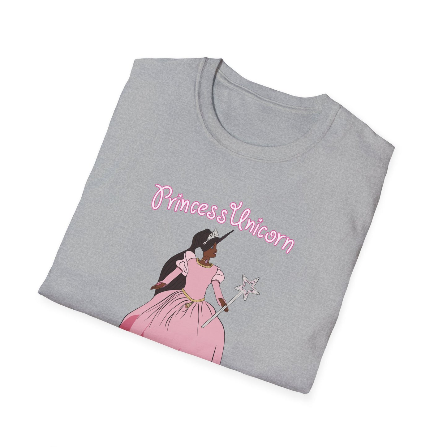 Black Princess Unicorn Loose Fit Softstyle Tee