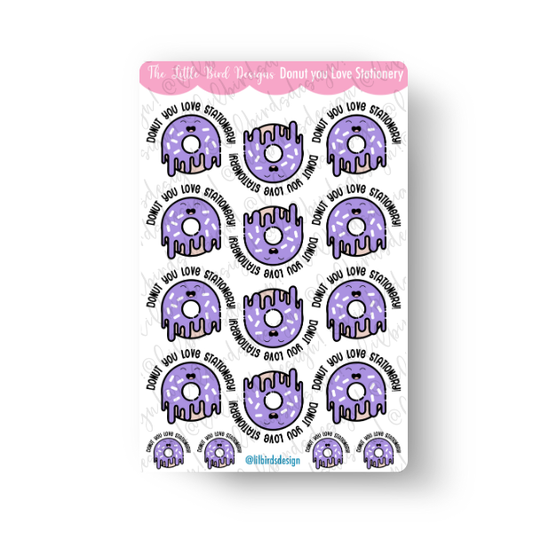 Donut You Love Stationery Sticker Sheet