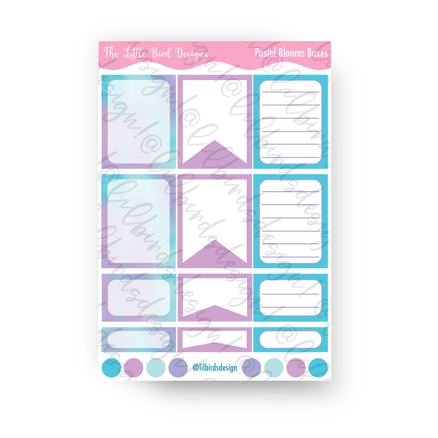 Pastel Blooms Functional Boxes Sticker Sheet