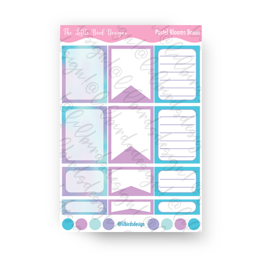 Pastel Blooms Functional Boxes Sticker Sheet