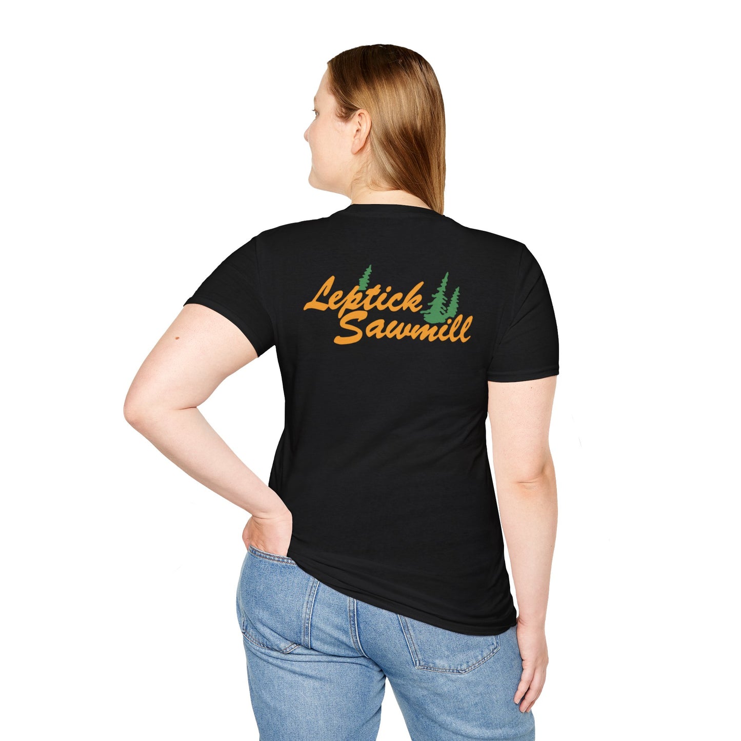 Leptick Sawmill Logo Front and Back Softstyle T-Shirt