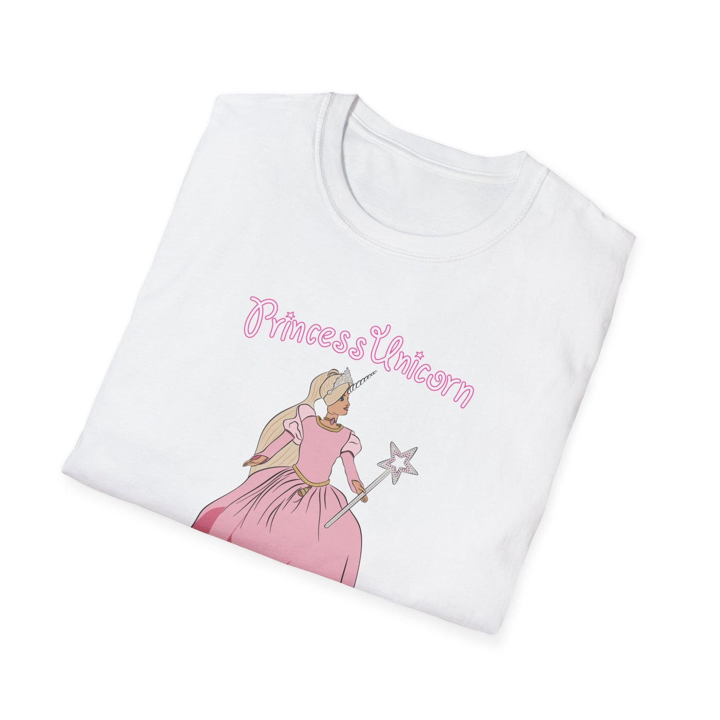 White Princess Unicorn Loose Fit Softstyle Tee