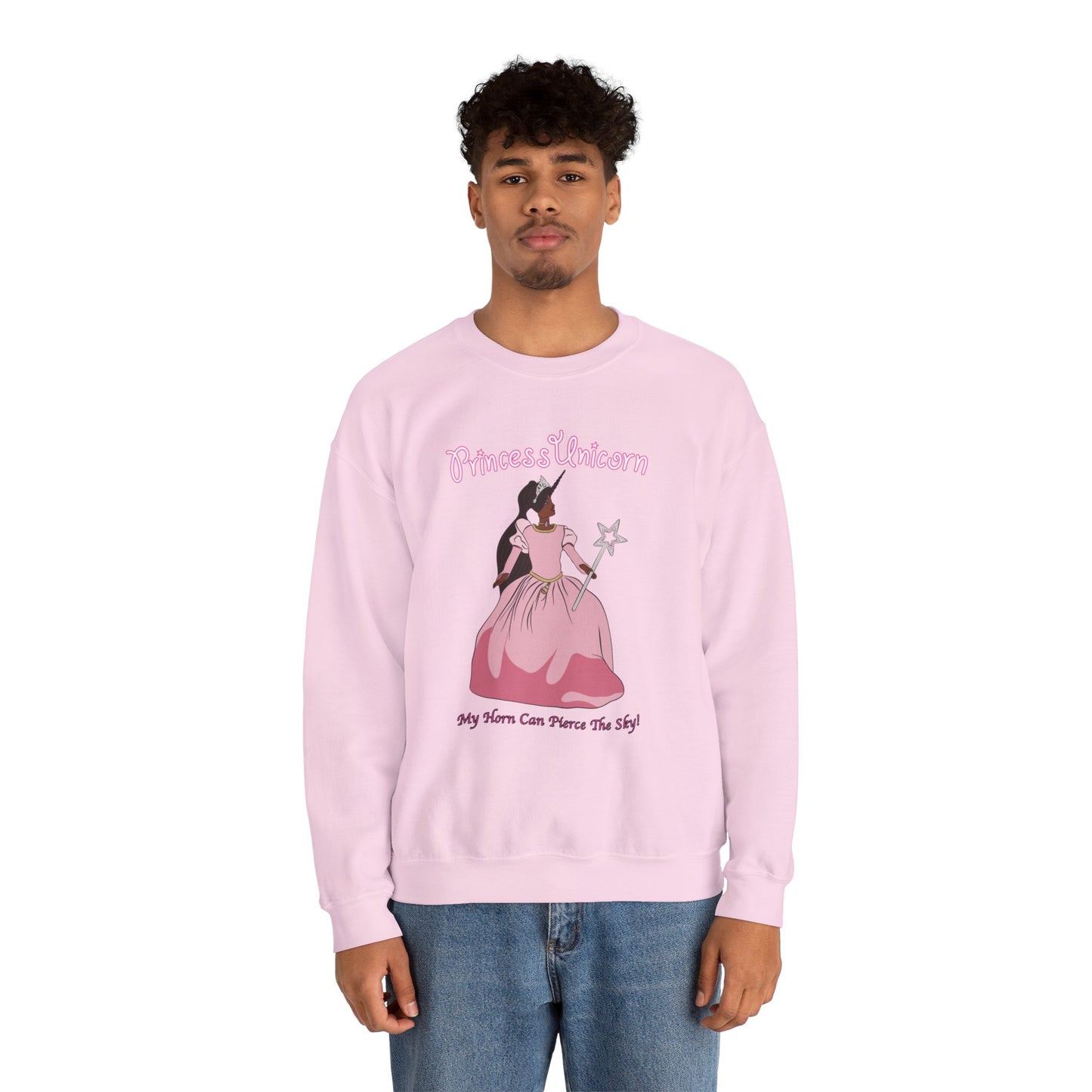 Black Princess Unicorn Heavy Blend™ Crewneck Sweatshirt