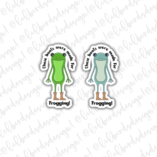 These Boots Frogs Waterproof Vinyl Sticker