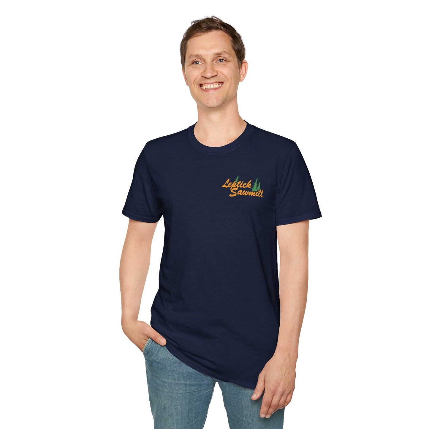 Leptick Sawmill Logo Front and Back Softstyle T-Shirt