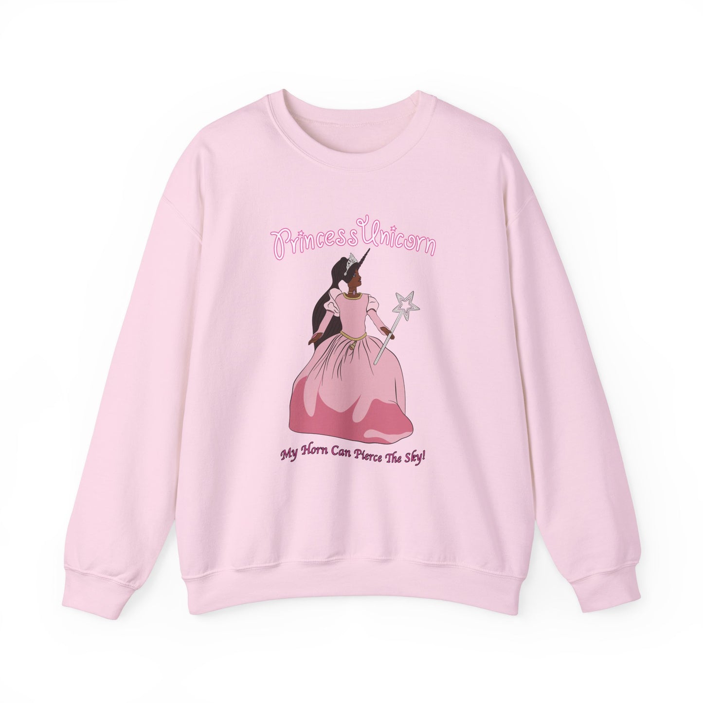 Black Princess Unicorn Heavy Blend™ Crewneck Sweatshirt