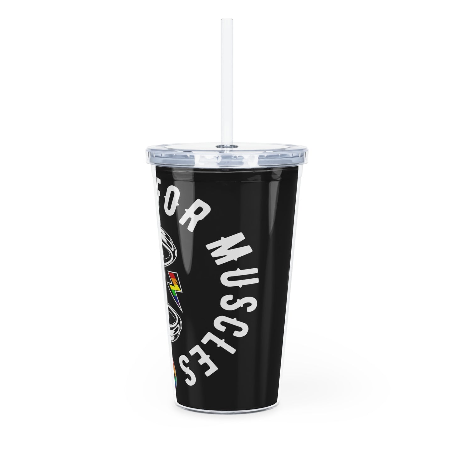 Big Gay Gym for Muscles Plastic Tumbler with Straw