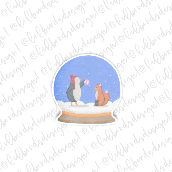 Winter Snow Globe Waterproof Vinyl Sticker