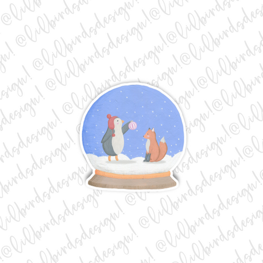 Winter Snow Globe Waterproof Vinyl Sticker