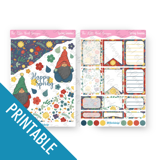 PRINTABLE - Spring Gnomes Sticker Sheets