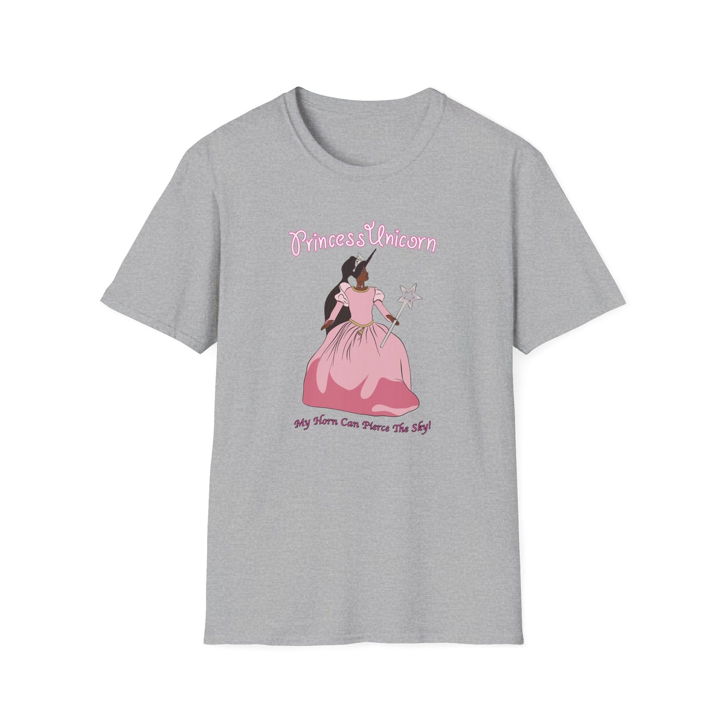 Black Princess Unicorn Loose Fit Softstyle Tee