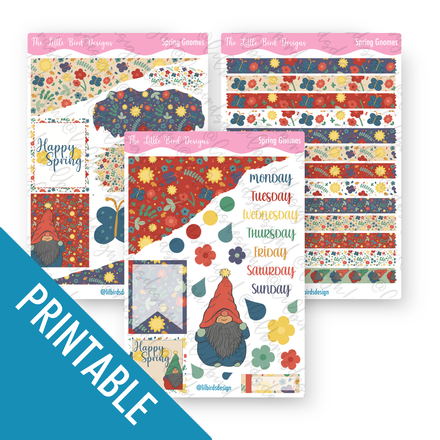 PRINTABLE - Spring Gnome Extras Sticker Sheets
