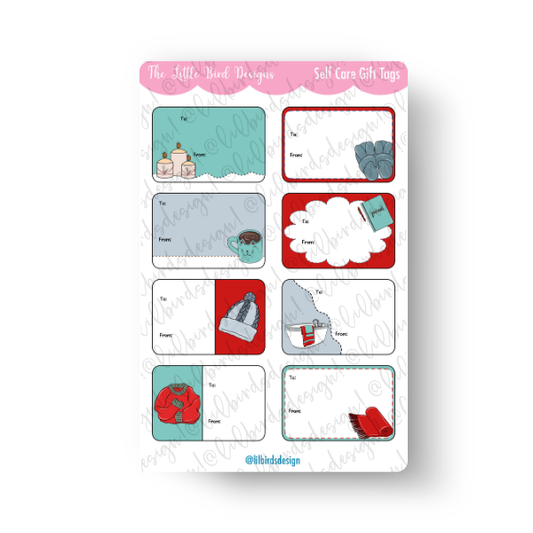 Self Care Gift Tags Sticker Sheet