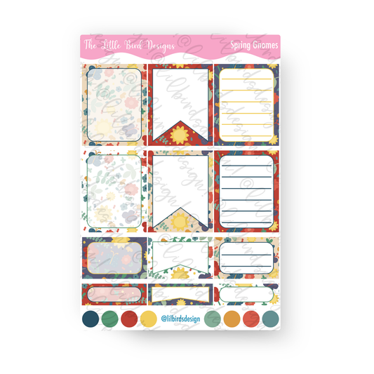Spring Gnomes Functional Boxes Sticker Sheet
