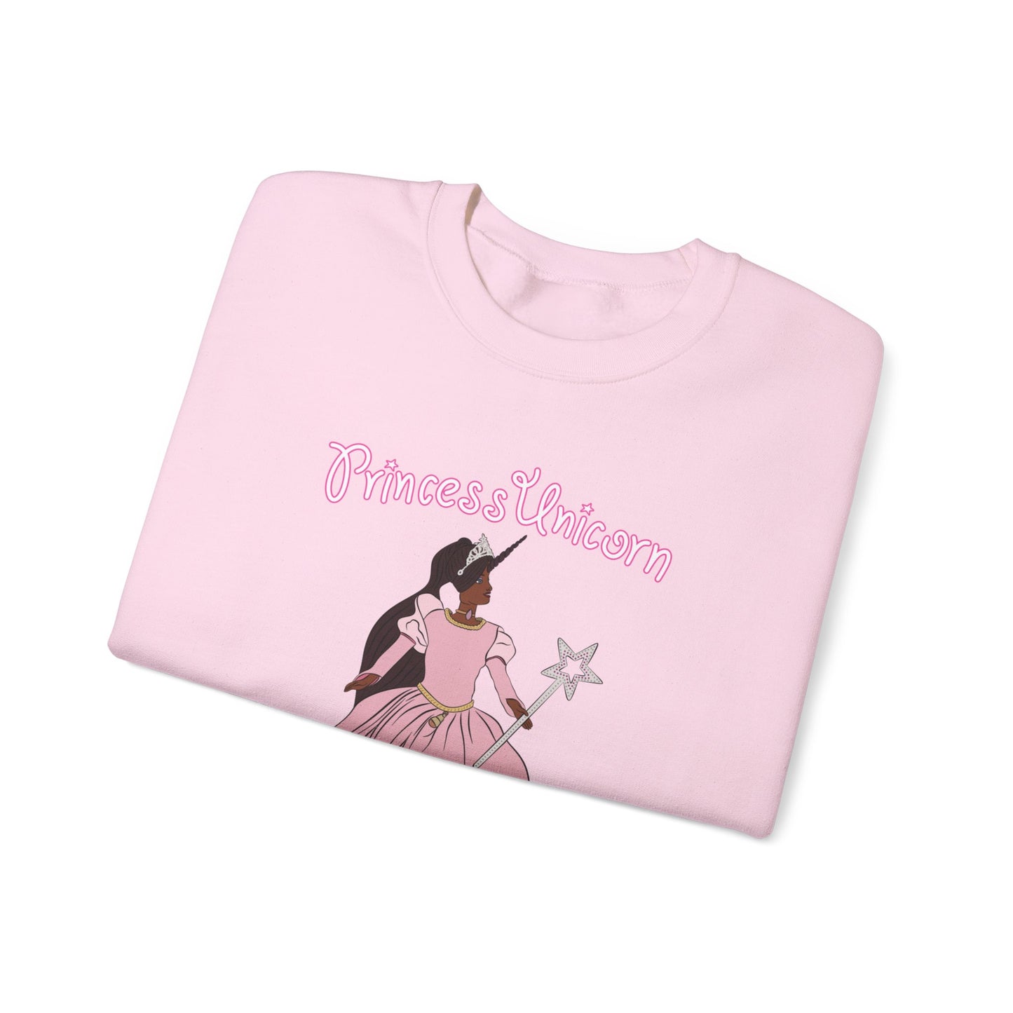 Black Princess Unicorn Heavy Blend™ Crewneck Sweatshirt