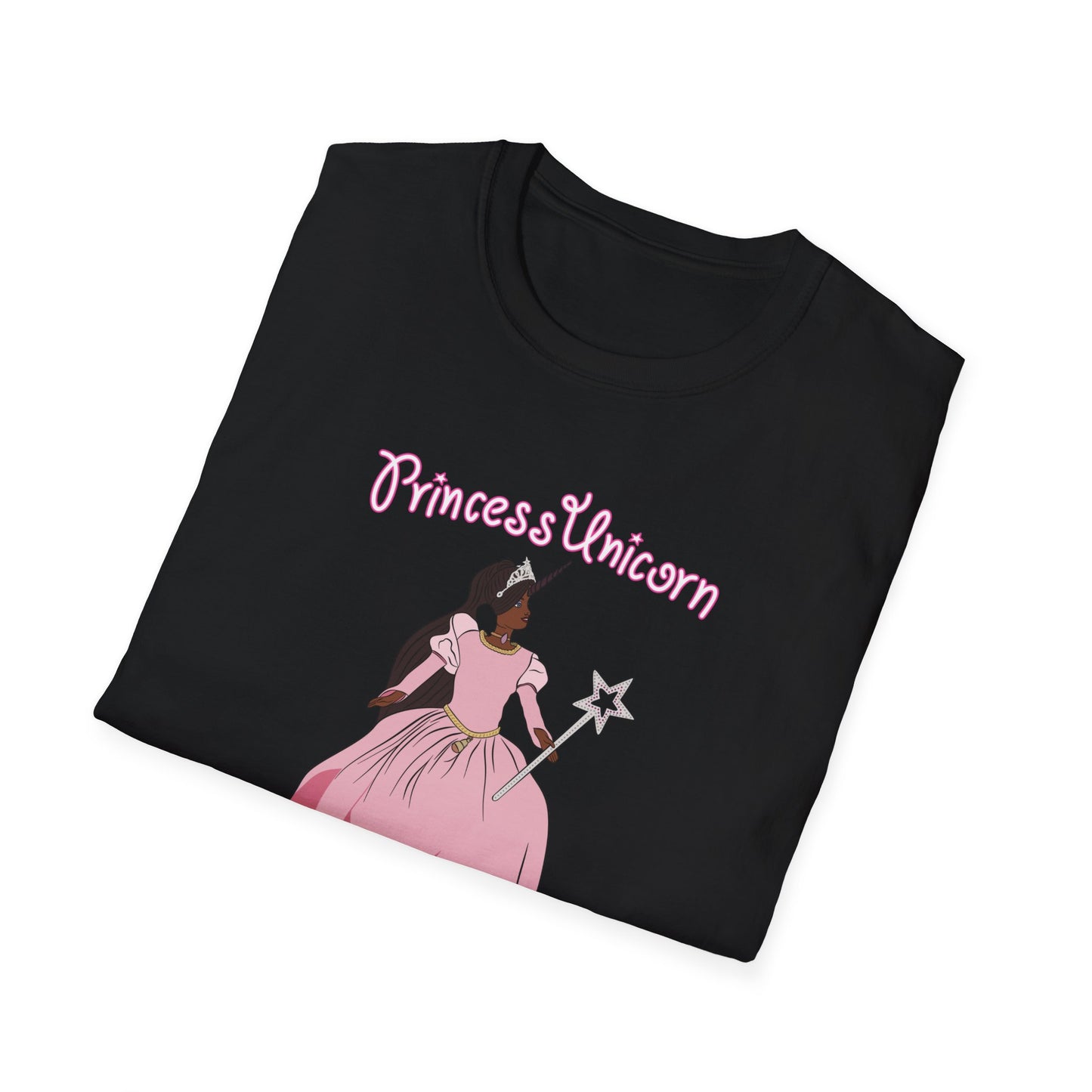 Black Princess Unicorn Loose Fit Softstyle Tee