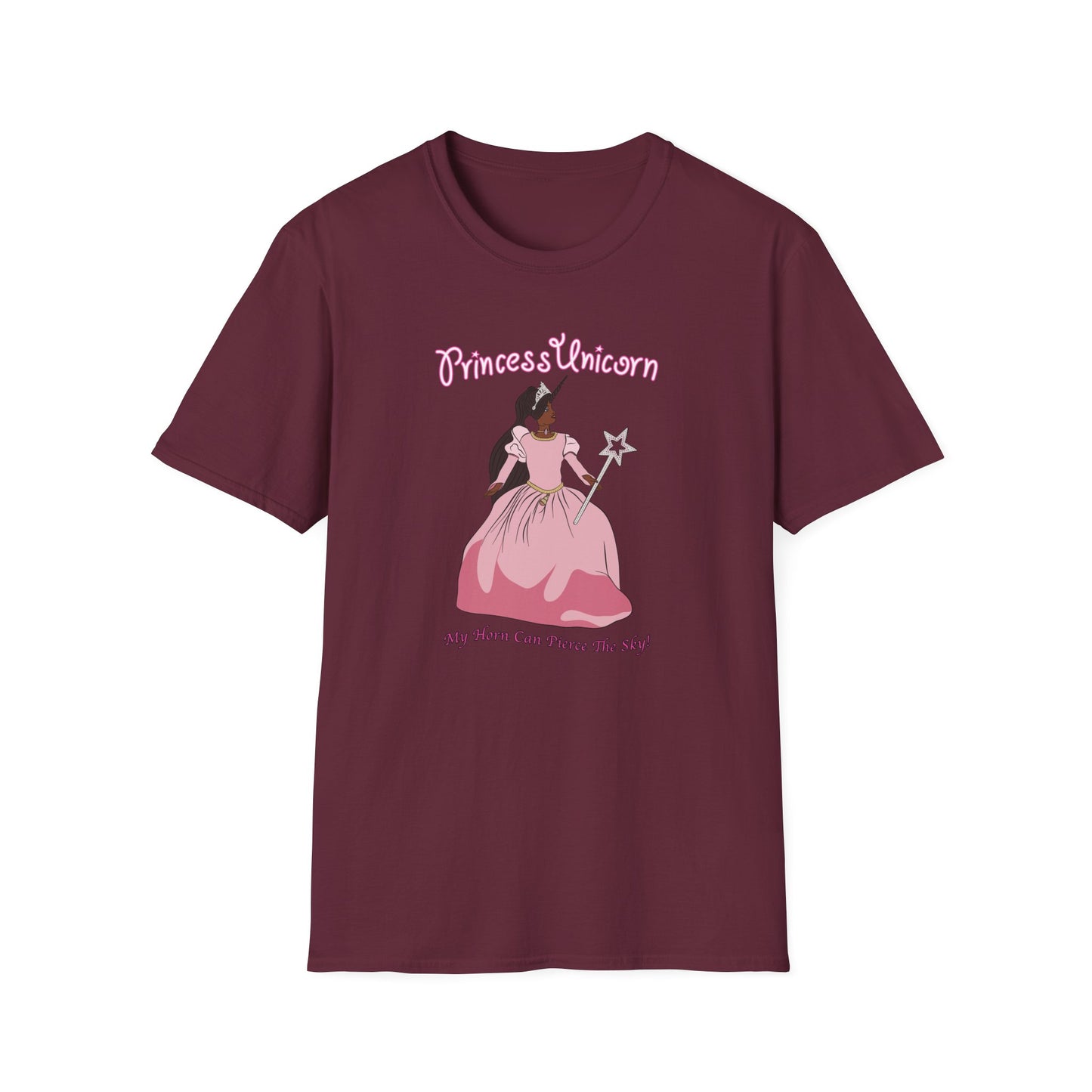 Black Princess Unicorn Loose Fit Softstyle Tee