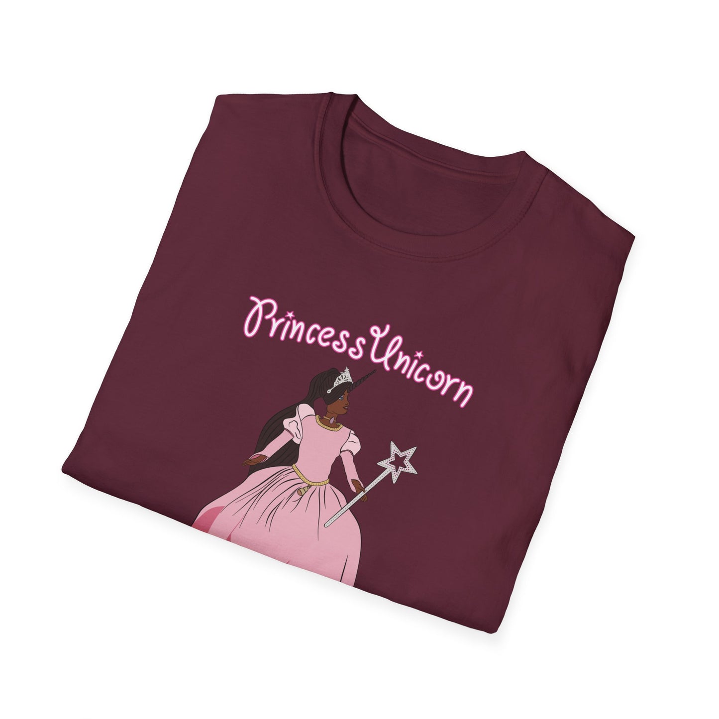 Black Princess Unicorn Loose Fit Softstyle Tee