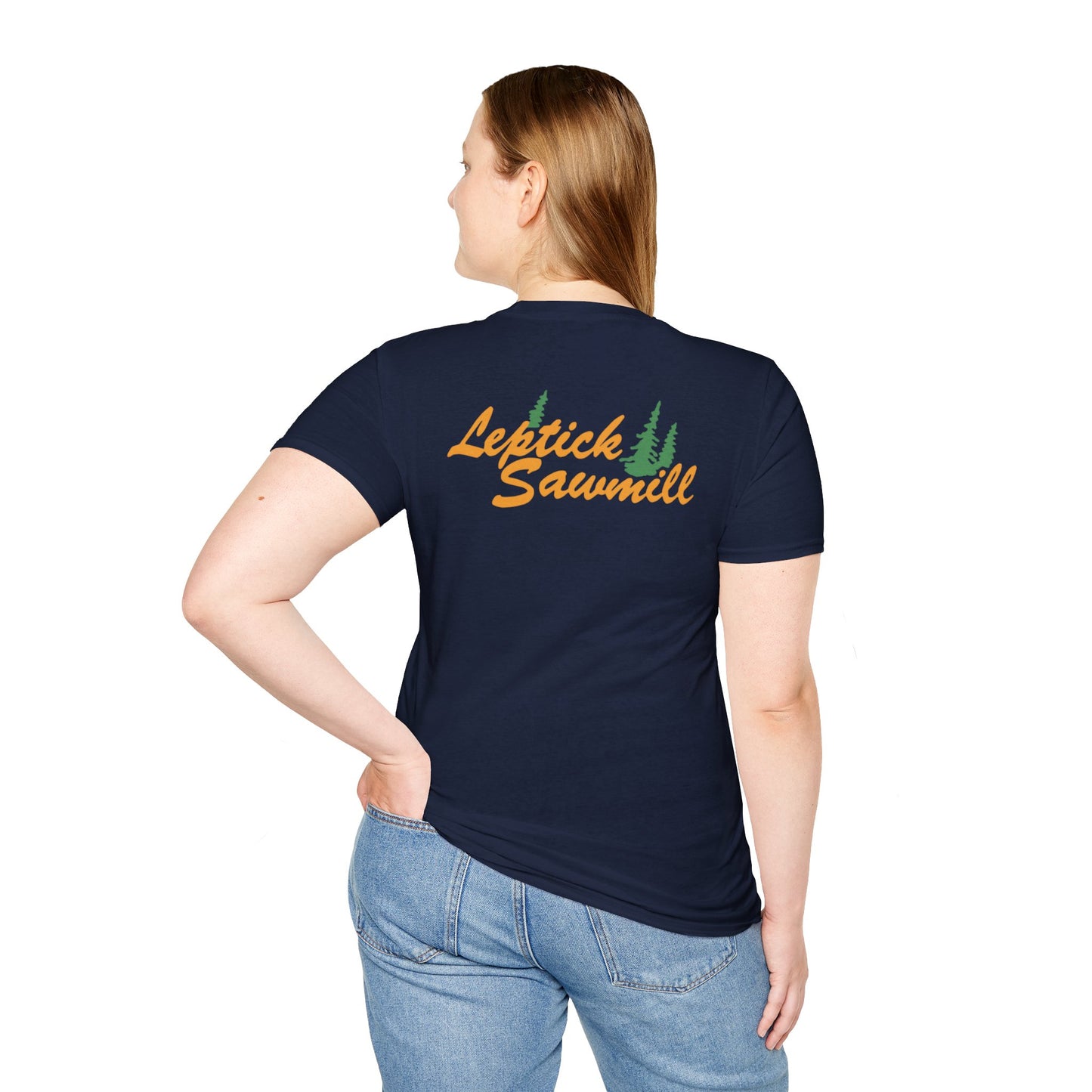 Leptick Sawmill Logo Front and Back Softstyle T-Shirt