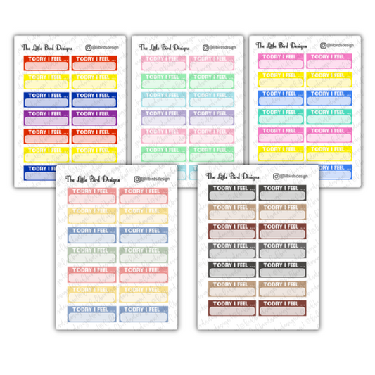 Daily Feeling Tracker - 2 Fonts - Sticker Sheets