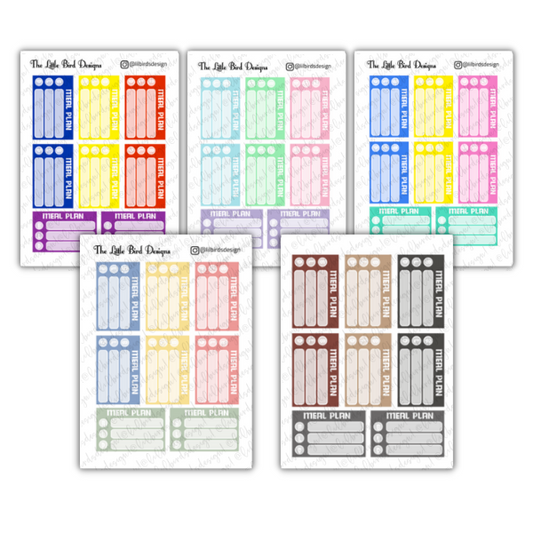 Meal Plan - 2 Fonts - Sticker Sheets