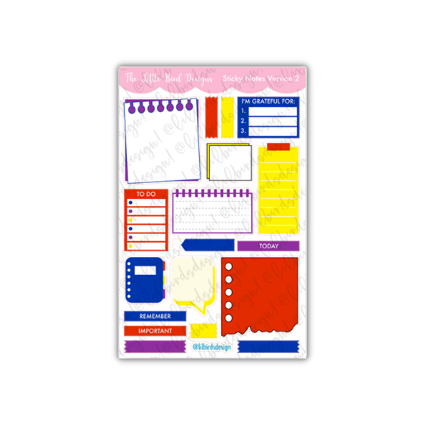 Sticky Notes - Version 2 - Sticker Sheets