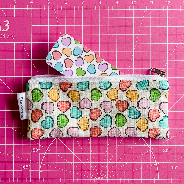 Candy Hearts Canvas Pencil Pouch