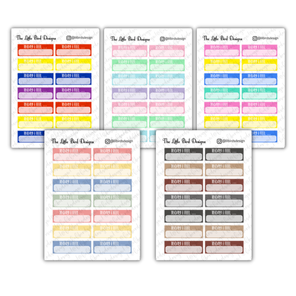 Daily Feeling Tracker - 2 Fonts - Sticker Sheets