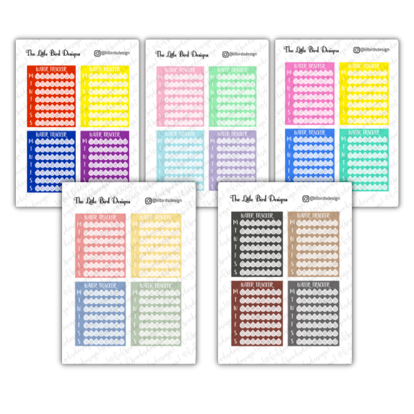 Water Tracker - 2 Fonts - Sticker Sheets