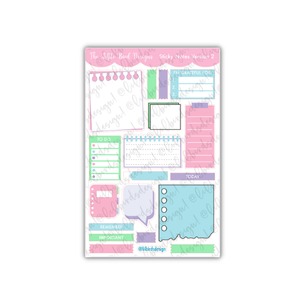 Sticky Notes - Version 2 - Sticker Sheets