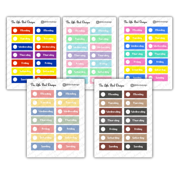 Daily Header - 2 Fonts - 2 Shapes - Sticker Sheets