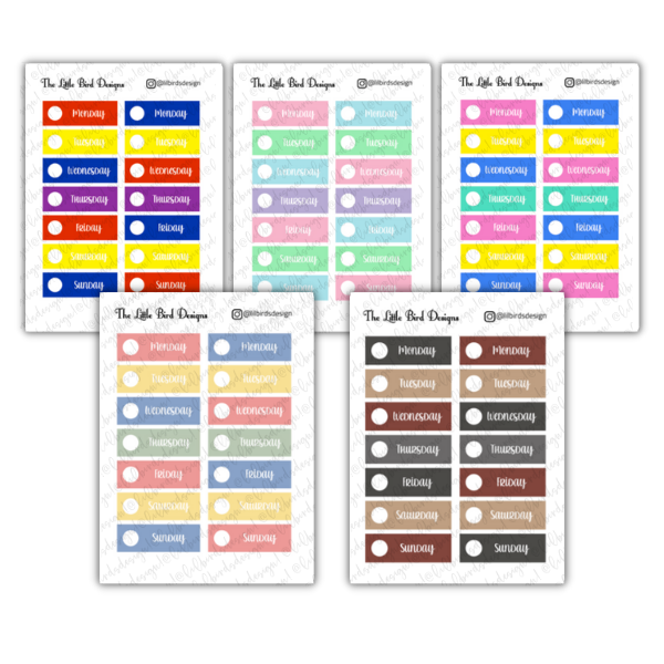 Daily Header - 2 Fonts - 2 Shapes - Sticker Sheets