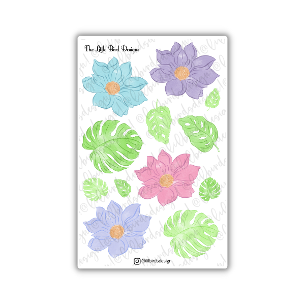 Watercolour Flowers Sticker Bundle