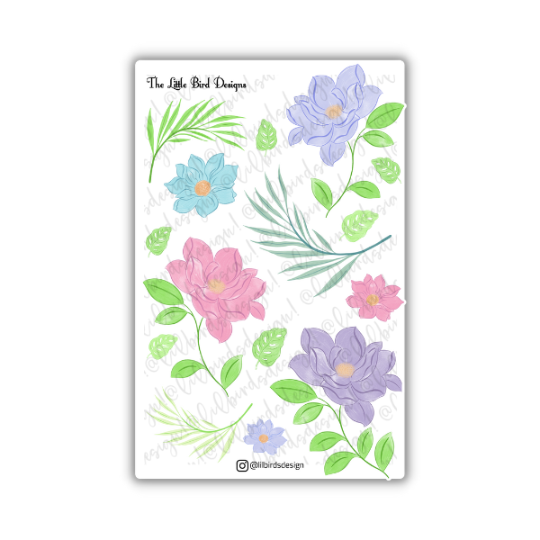 Watercolour Flowers Sticker Bundle
