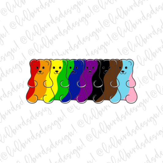 Gay Gummy Rainbow Waterproof Vinyl Sticker