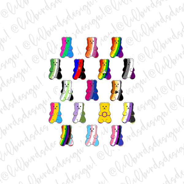 Gay Gummy Collection Waterproof Vinyl Sticker