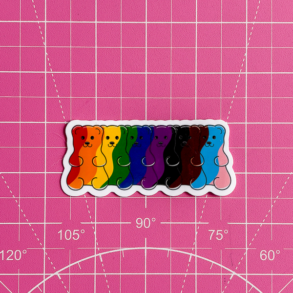 Gay Gummy Rainbow Waterproof Vinyl Sticker