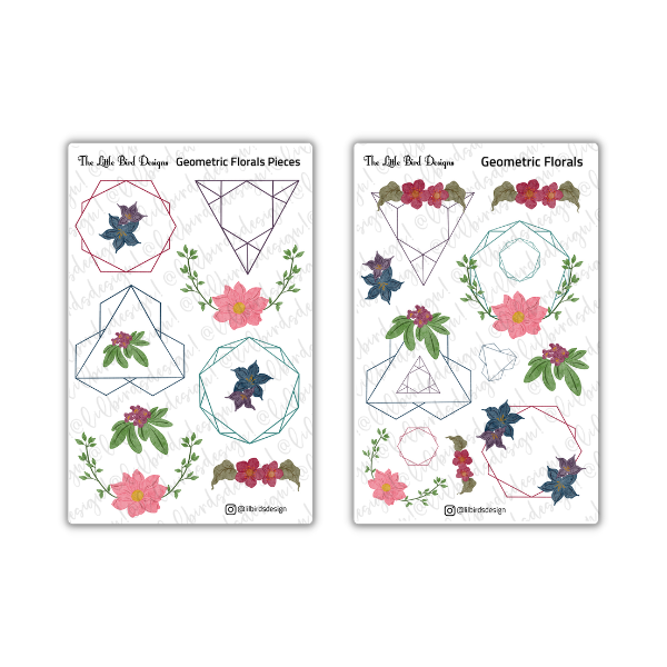 Geometric Flowers – Sticker Bundle