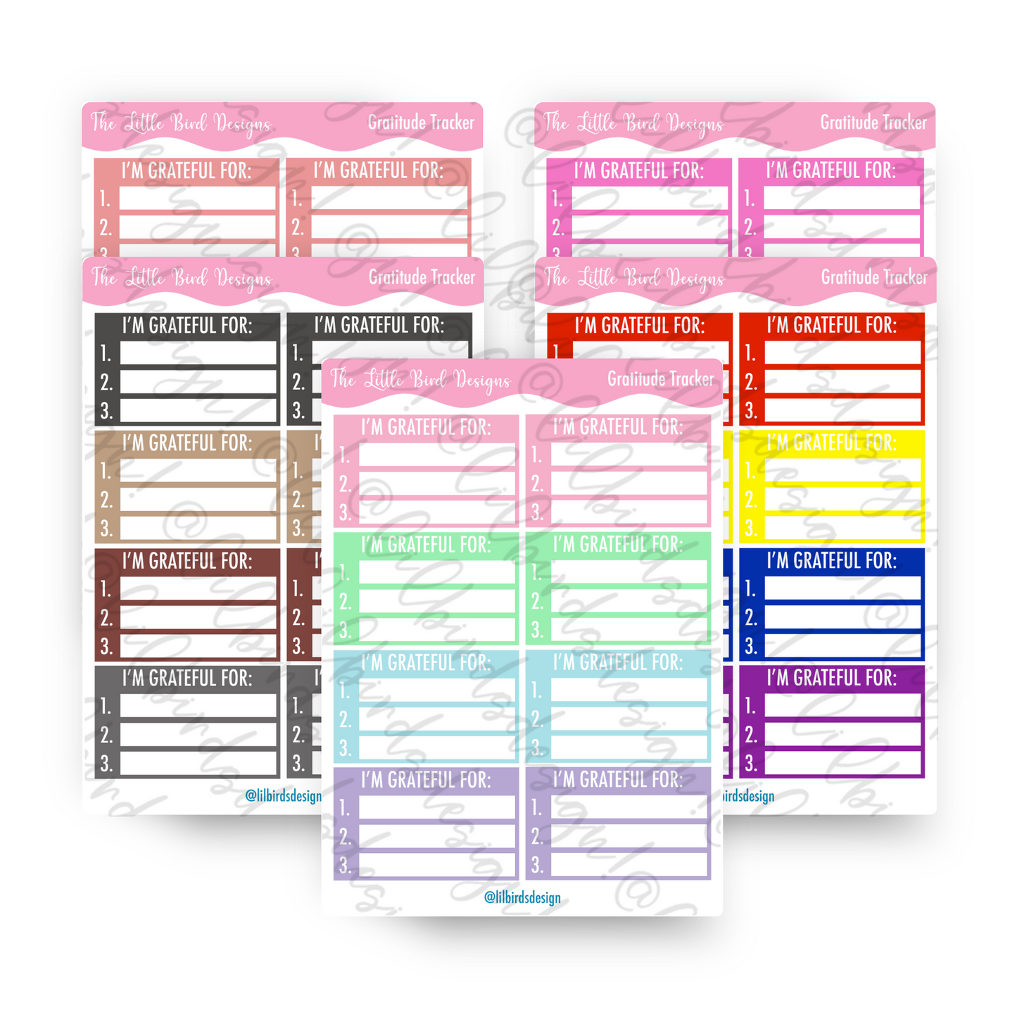 Gratitude Tracker Sticker Sheets